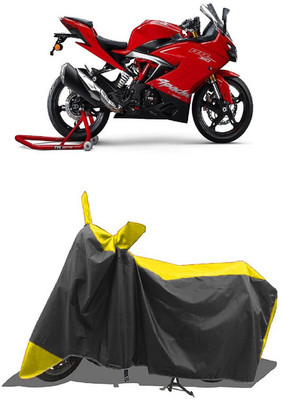 SUGASHRI Waterproof Two Wheeler Cover for TVS(Apache RTR 310 BS6, Yellow, Black)
