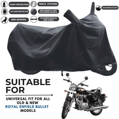 ZAQE Two Wheeler Cover for Royal Enfield(Bullet 350 New, Black)