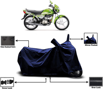 Amexride Two Wheeler Cover for Hero(HF Deluxe Eco, Blue)