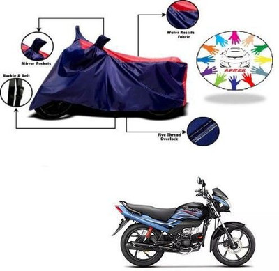 DeepShakshi AUTOMOTIVE Waterproof Two Wheeler Cover for Hero(Passion Plus, Blue, Red)