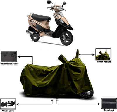 Amexride Two Wheeler Cover for TVS(Scooty Pep+, Green)