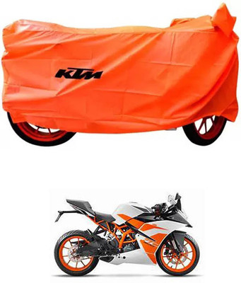 DeepShakshi AUTOMOTIVE Waterproof Two Wheeler Cover for KTM(RC 200, Orange)