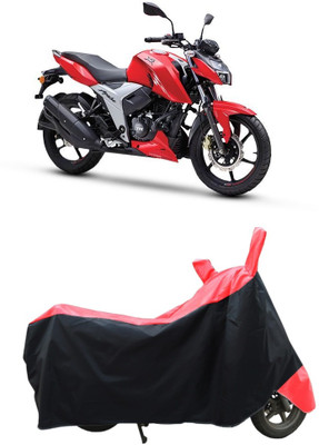 CRONEX Waterproof Two Wheeler Cover for TVS(Apache RTR 160 4V, Black, Red)