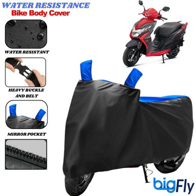 BigFly Two Wheeler Cover for Honda(Dio, Black, Blue)