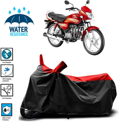 JSJINSIL Waterproof Two Wheeler Cover for Hero(HF Deluxe, Red, Black)