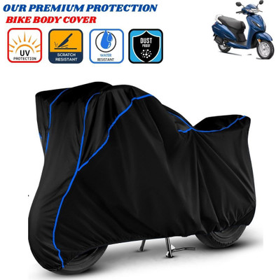 Delphinium Waterproof Two Wheeler Cover for Honda(Activa, Black, Blue)