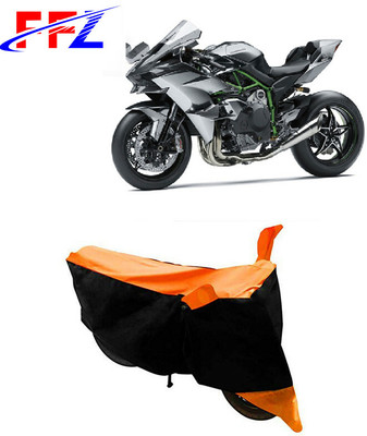 FFZ Waterproof Two Wheeler Cover for Kawasaki(Ninja H2R, Black, Orange)
