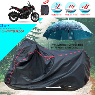 OliverX Waterproof Two Wheeler Cover for Bajaj(Pulsar NS200, Black)