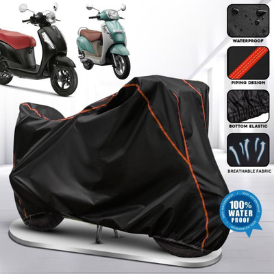 xodi Waterproof Two Wheeler Cover for Suzuki(Access, Black, Red, Multicolor)