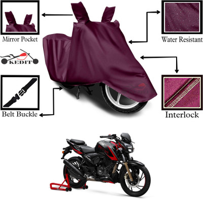 KEDIT Two Wheeler Cover for TVS(Apache RTR 160 4V, Maroon)