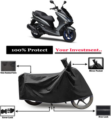 Amexride Two Wheeler Cover for Yamaha(Majesty S 155 maxi BS6, Black)