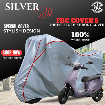 FBC Waterproof Two Wheeler Cover for Ola(Scooty, Silver, Red)