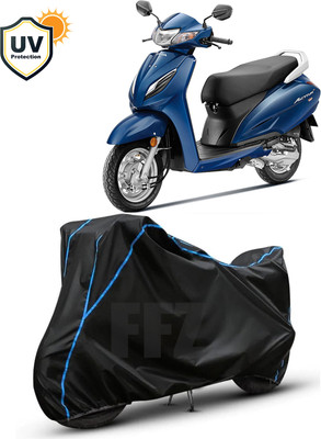 FFZ Waterproof Two Wheeler Cover for Honda(Activa 6G, Black, Blue)