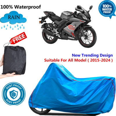 OliverX Waterproof Two Wheeler Cover for Yamaha(YZF-R15 V3 BS6, Blue)