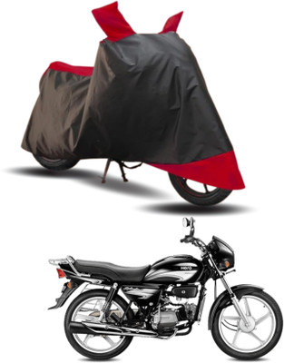 KEDIT Two Wheeler Cover for Hero(Splendor Plus, Red, Black)