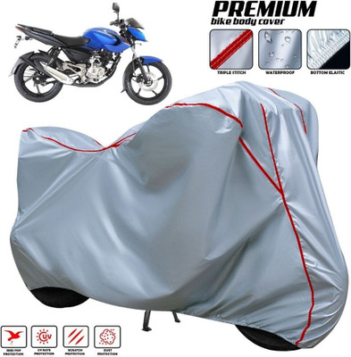 xodi Waterproof Two Wheeler Cover for Bajaj(Pulsar 125 Neon BS6, Silver, Red, Multicolor)