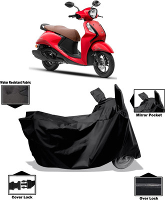 Amexride Two Wheeler Cover for Yamaha(Fascino 125, Black)