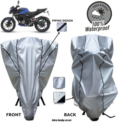 MADAFIYA Two Wheeler Cover for Bajaj(Pulsar NS-160, Silver, Black)