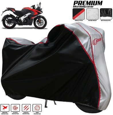 xodi Waterproof Two Wheeler Cover for Bajaj(Pulsar 200 NS DTS-i, Silver, Black)