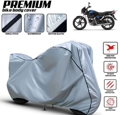 Shiv Kanha Waterproof Two Wheeler Cover for Hero(Passion, Silver, Black)