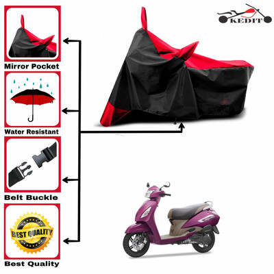 AASHTIK MART Two Wheeler Cover for TVS(Jupiter Grande, Red, Black)