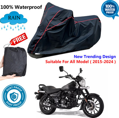 AUTOCAD Waterproof Two Wheeler Cover for Bajaj(Avenger 160 Street, Black, Red)
