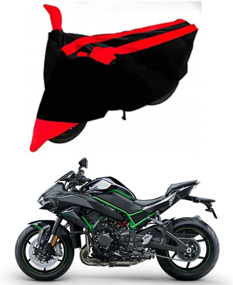 AutoGalaxy Waterproof Two Wheeler Cover for Kawasaki(ZH2, Red, Black)