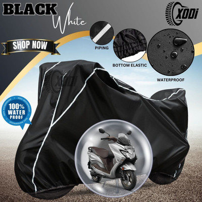 xodi Waterproof Two Wheeler Cover for Suzuki(Burgman Street 125, Black, White)
