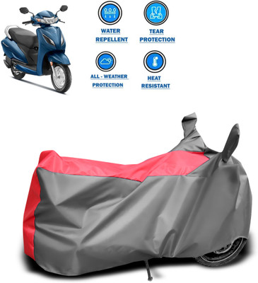 DeepShakshi AUTOMOTIVE Two Wheeler Cover for Honda(Activa 6G, Red, Grey)