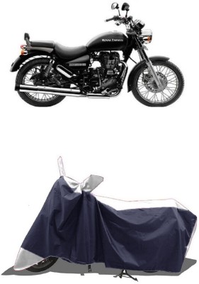 SUGASHRI Waterproof Two Wheeler Cover for Royal Enfield(Thunderbird 500, White, Blue)