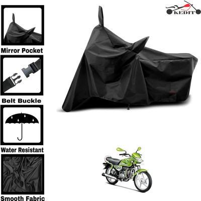 KEDIT Two Wheeler Cover for Hero(HF Deluxe Eco, Black)
