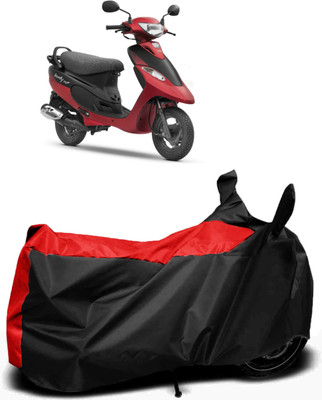 Mdstar Waterproof Two Wheeler Cover for TVS(Pep Plus, Red, Black)
