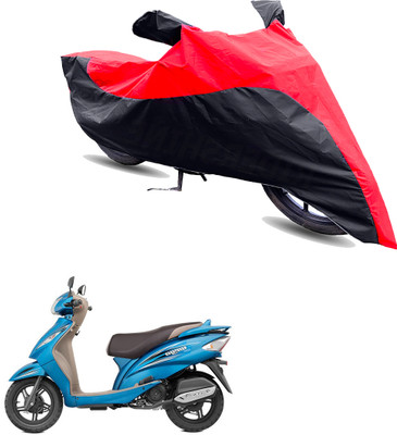Motodreka Two Wheeler Cover for TVS(Wego, Red, Black)