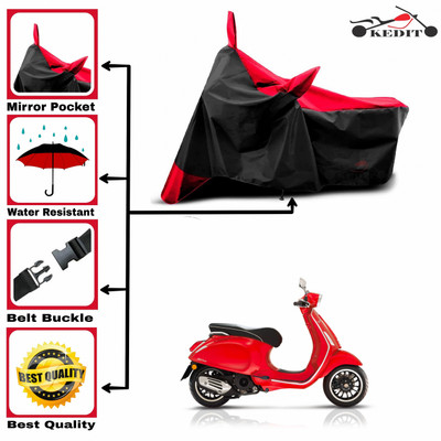 AASHTIK MART Two Wheeler Cover for Vespa(Vespa SXL, Red, Black)