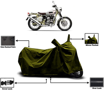 Amexride Two Wheeler Cover for Royal Enfield(Bullet Trials 500, Green)