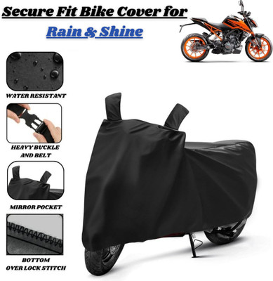 Delphinium Waterproof Two Wheeler Cover for KTM(200 Duke, Black)