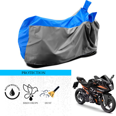 ANTHUB Waterproof Two Wheeler Cover for KTM(RC 200, Grey, Blue)