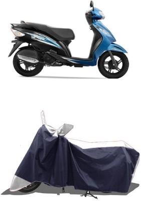 SUGASHRI Waterproof Two Wheeler Cover for TVS(Wego, White, Blue)