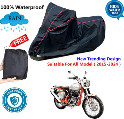 AUTOCAD Waterproof Two Wheeler Cover for Royal Enfield(Bullet Trials 350, Black, Red)