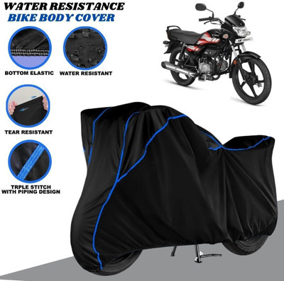 SRP PRODUCT Waterproof Two Wheeler Cover for Hero(HF Deluxe, Black, Blue)