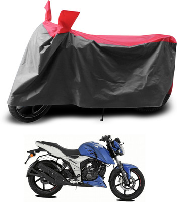 PAGORA Waterproof Two Wheeler Cover for TVS(Apache RTR 160 4V, Grey, Red)