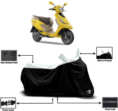 Amexride Two Wheeler Cover for TVS(Zest 110, White)