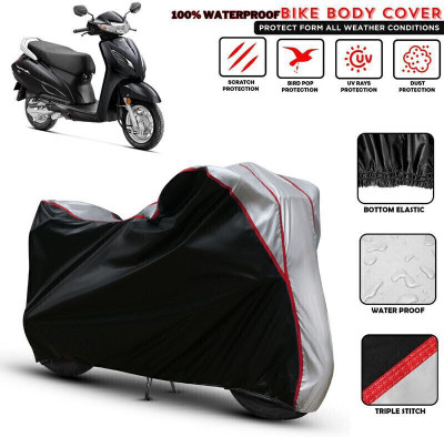 Shiv Kanha Waterproof Two Wheeler Cover for Honda(Activa, Black, Silver)