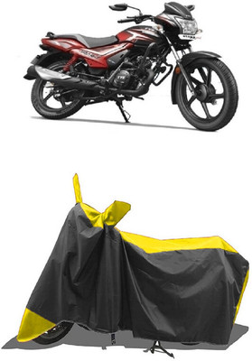 SUGASHRI Waterproof Two Wheeler Cover for TVS(Star City Plus BS6, Yellow, Black)
