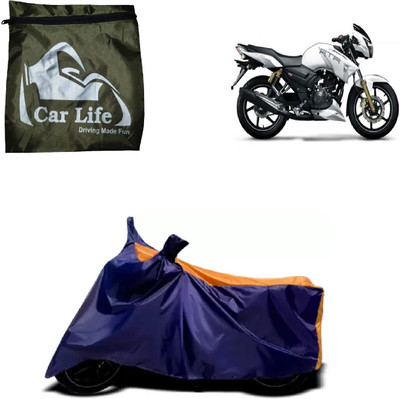 Car Life Two Wheeler Cover for TVS(Apache RTR 180, Orange, Blue)