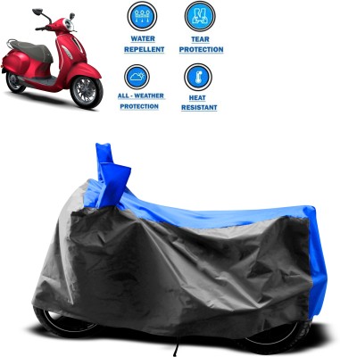 GOSHIV-car and bike accessories Waterproof Two Wheeler Cover for Bajaj(Chetak, Grey)