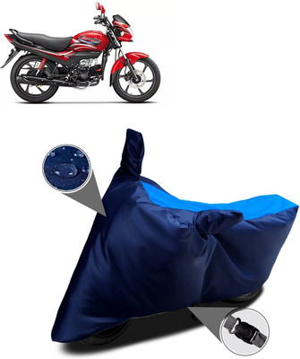 DeepShakshi AUTOMOTIVE Two Wheeler Cover for Hero(Passion Plus, Blue, Black)