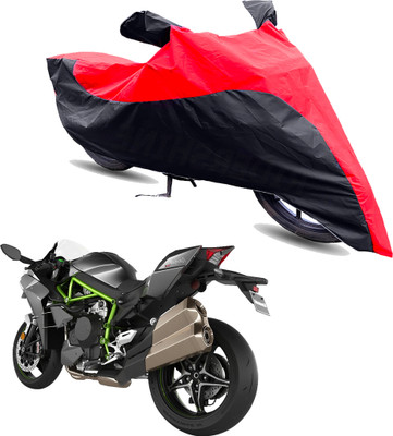 Motodreka Two Wheeler Cover for Kawasaki(Ninja H2, Red, Black)