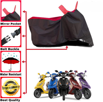 DeepShakshi AUTOMOTIVE Two Wheeler Cover for TVS(Scooty Zest, Red, Black)