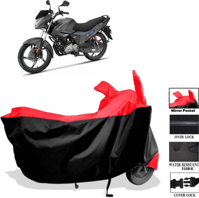 AIKOZIYA Two Wheeler Cover for Hero(Glamour, Black, Red)